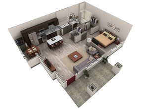 1 BR Grand Courtyard 212 floor plan